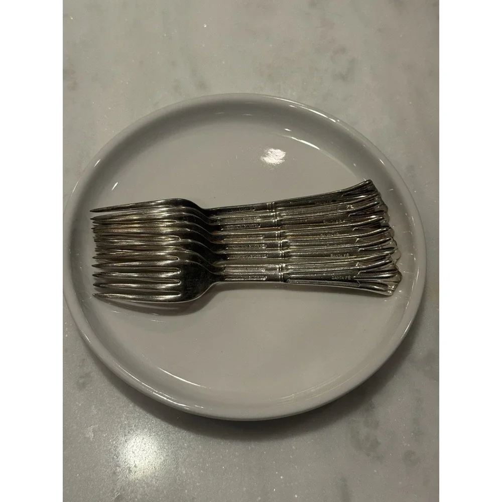 Antique Santa Fe‎ Railroad Dining Car Dinner Fork Place Setting Utensil Vintage